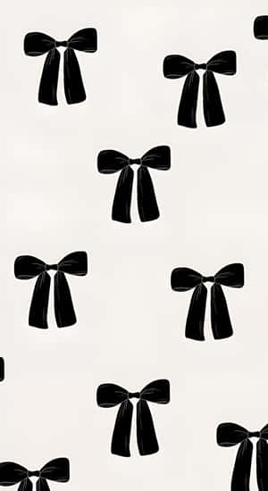 Dark Velvet Bows Pattern Wallpaper