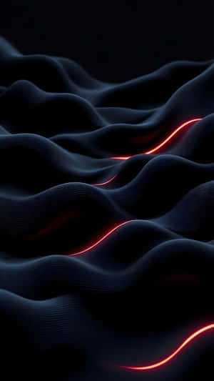 Dark Wave Landscape With Neon Lines Wallpaper