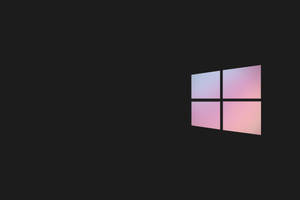 Dark Windows With Pastel Pink Logo Wallpaper