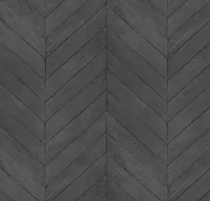 Dark Wood Chevron Pattern Wallpaper