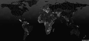 Dark World Map With Country Names Wallpaper