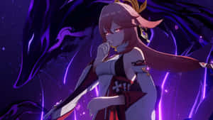 Dark Yae Miko Pfp Wallpaper