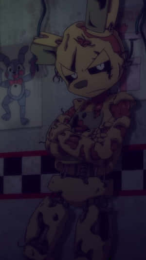 Darkened F N A F Springtrap Aesthetic Wallpaper