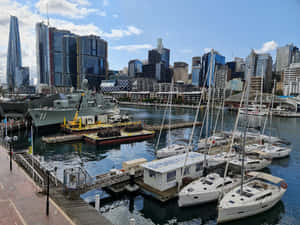 Darling Harbor Sydney Maritime Scene Wallpaper