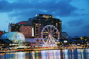 Darling Harbour Sydney Dusk View Wallpaper