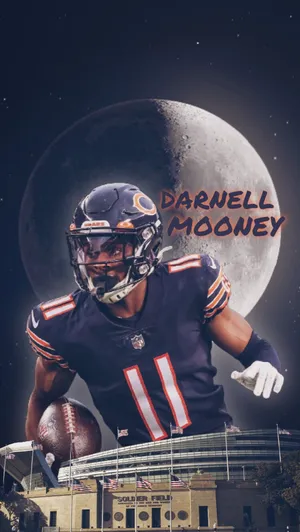 Darnell Mooney Chicago Bears Moonlight Poster Wallpaper