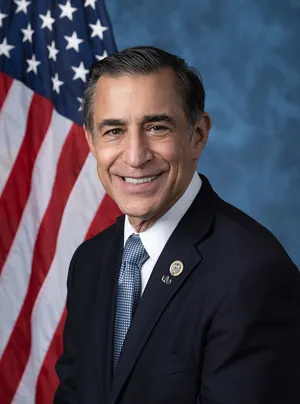 Darrell Issa Blue Backdrop With Flag Wallpaper