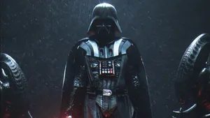 Darth Vader Rainy Portrait4 K Wallpaper