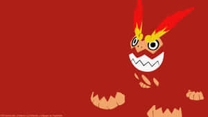 Darumaka Pokemon Red Background Wallpaper