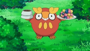 Darumaka Serving Food Anime Scene Wallpaper