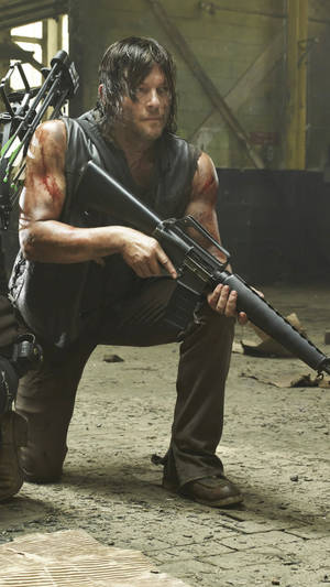 Daryl Dixon Of The Walking Dead, Ready For Action Wallpaper