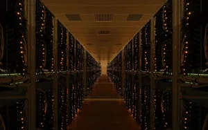 Data Center Night Lights Wallpaper