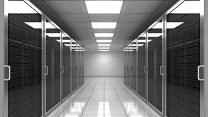 Data Center Server Room Symmetry Wallpaper