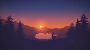 Dave2d Lake Sunset Wallpaper