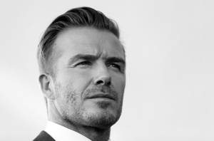 David Beckham Looking Dapper In Black And White Wallpaper