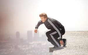 David Beckham Wearing An Adidas Tracksuit Wallpaper