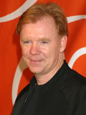 David Caruso Striking A Pose Against A Blurred City Background Wallpaper