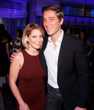 David Muir Interviewing Candace Cameron Bure Wallpaper