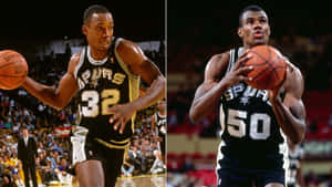 David Robinson And Sean Elliott Playing In San Antonio Spurs Wallpaper