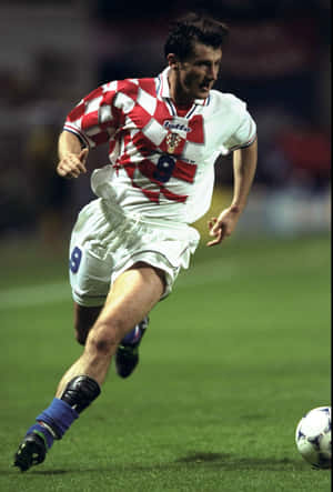 Davor Suker In Action During A Football Match For Croatia Wallpaper