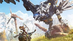 Dawn Fighting Robot Horizon Zero Dawn Wallpaper