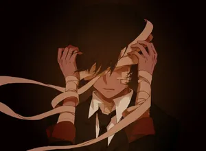 Dazai Osamu From Bungo Stray Dogs Anime Series With Bandage And Blindfold Wallpaper