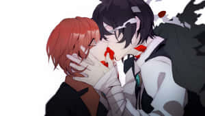 Dazai Osamu Kissing Chuuya Nakahara Anime Yaoi Wallpaper