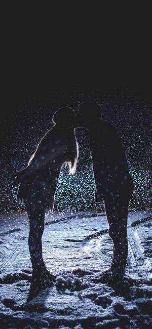 Dazzling Couple Silhouette Love Iphone Wallpaper