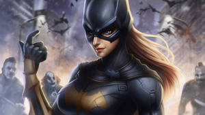 Dc Batgirl In Black Superhero Suit Wallpaper