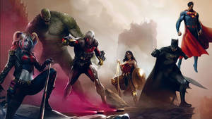 Dc Superheroes In Torn City Wallpaper