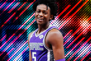 De'aaron Fox Graphic Art Nba Player Wallpaper