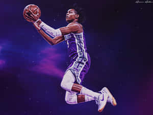 De'aaron Fox Purple Fanart Floating Wallpaper