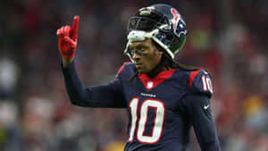 De Andre Hopkins Texans Number10 Gesture Wallpaper