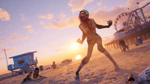 Dead Island2 Zombie Beach Sunset Wallpaper