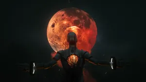 Dead Robot Blood Moon Wallpaper