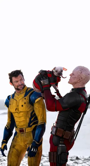 Deadpool And Dogpool With Yellowjacket Wallpaper