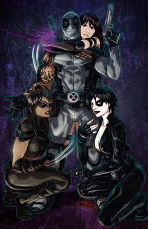 Deadpool And Domino - A Dynamic Duo Wallpaper