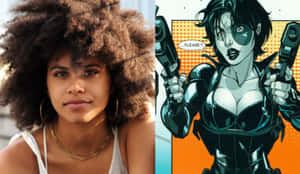 Deadpool And Domino In Action Wallpaper