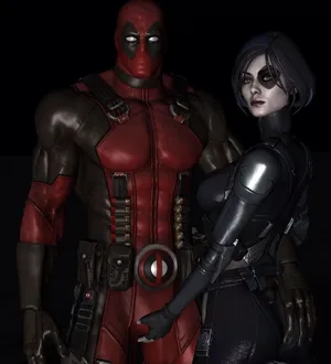 Deadpool And Domino In Action Wallpaper