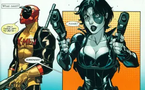 Deadpool And Domino - Marvel Comic Team-up Wallpaper