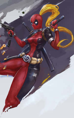 Deadpool And Lady Deadpool: A Dynamic Superhero Duo Wallpaper