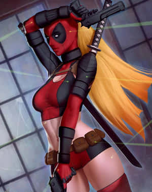 Deadpool And Lady Deadpool Dynamic Duo Wallpaper