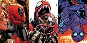 Deadpool And Spiderman - Unstoppable Duo Wallpaper