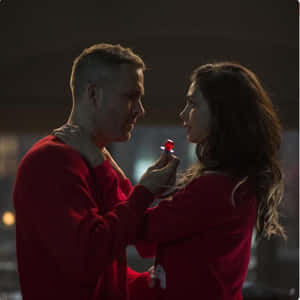 Deadpool And Vanessa In Love Wallpaper