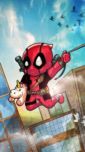 Deadpool Cartoon Unleashed Wallpaper