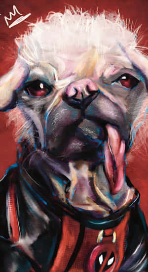Deadpool Dog Portrait Wallpaper