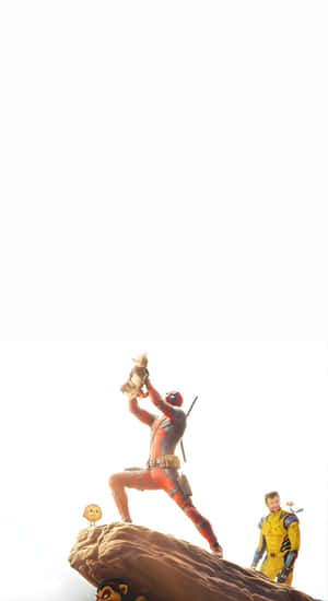 Deadpool Dogpool Hero Pose Wallpaper