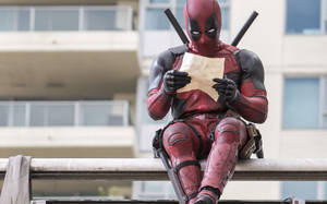 Deadpool Movie Reading A Letter Wallpaper