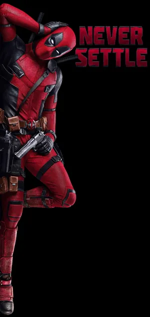 Deadpool Never Settle Black Background Wallpaper