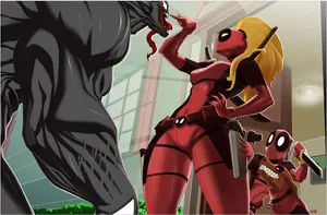 Deadpool Teams Up With Lady Deadpool Wallpaper